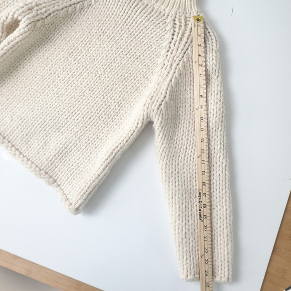 Vintage 90s Gleneden Merino Fisherman Turtleneck Sweater • Wool England - Small - Picture 7 of 9